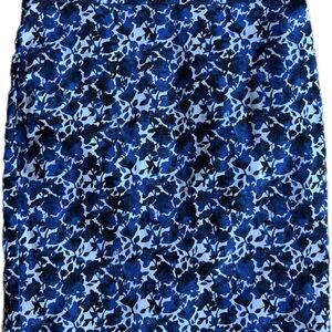 J. Crew Elegant Blue White Floral Skirt